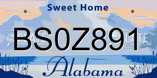 BS0Z891 Alabama License Plate