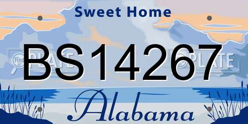BS14267 Alabama License Plate