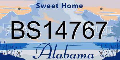 BS14767 Alabama License Plate