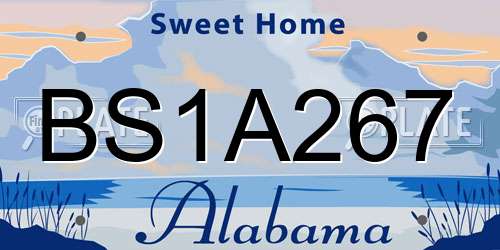 BS1A267 Alabama License Plate