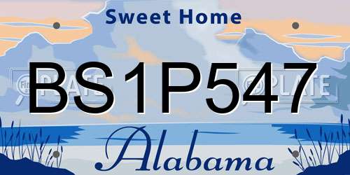 BS1P547 Alabama License Plate