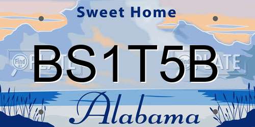 BS1T5B Alabama License Plate