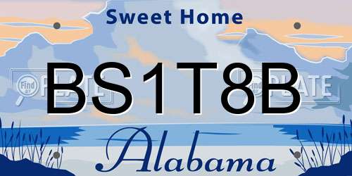 BS1T8B Alabama License Plate