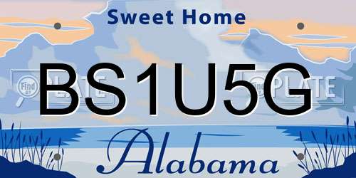 BS1U5G Alabama License Plate