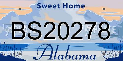 BS20278 Alabama License Plate