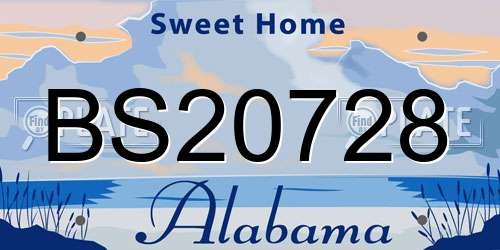 BS20728 Alabama License Plate