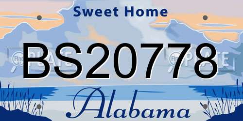 BS20778 Alabama License Plate