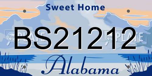 BS21212 Alabama License Plate