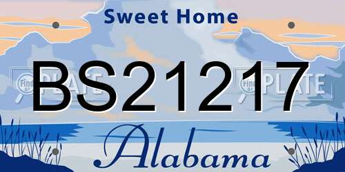 BS21217 Alabama License Plate