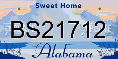 BS21712 Alabama License Plate