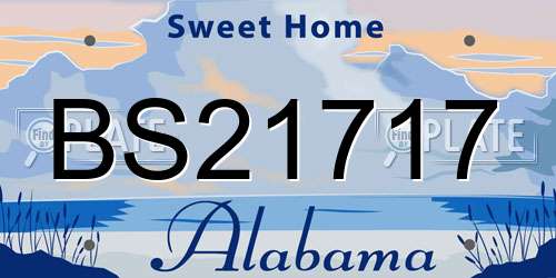 BS21717 Alabama License Plate