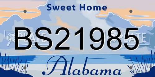 BS21985 Alabama License Plate
