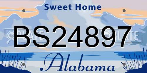 BS24897 Alabama License Plate
