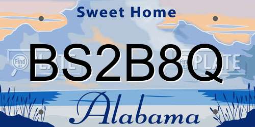 BS2B8Q Alabama License Plate