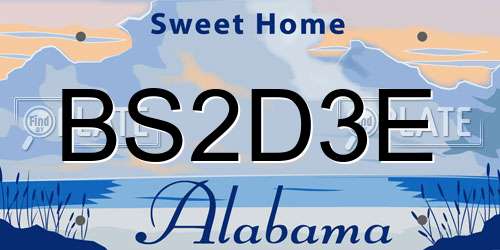 BS2D3E Alabama License Plate