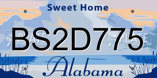BS2D775 Alabama License Plate