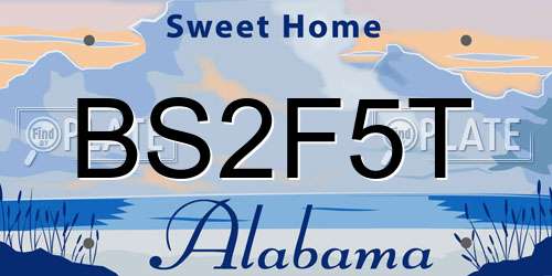 BS2F5T Alabama License Plate