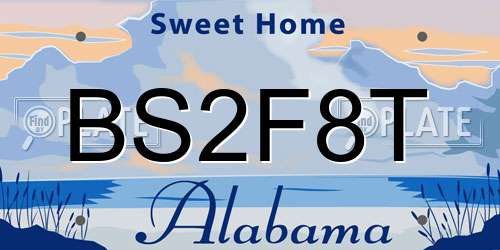 BS2F8T Alabama License Plate
