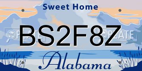 BS2F8Z Alabama License Plate