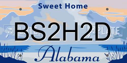 BS2H2D Alabama License Plate