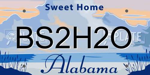 BS2H2O Alabama License Plate