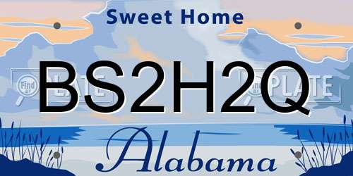 BS2H2Q Alabama License Plate