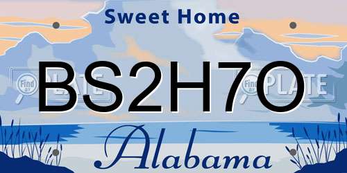 BS2H7O Alabama License Plate