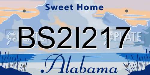 BS2I217 Alabama License Plate