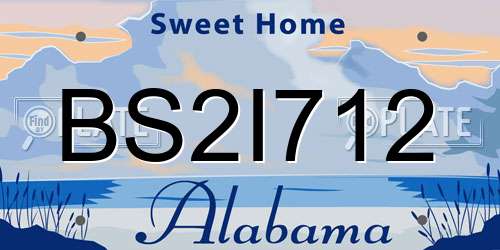 BS2I712 Alabama License Plate