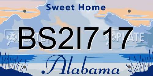 BS2I717 Alabama License Plate