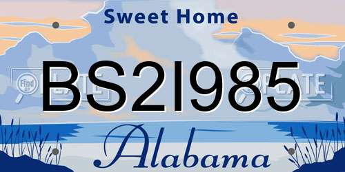 BS2I985 Alabama License Plate