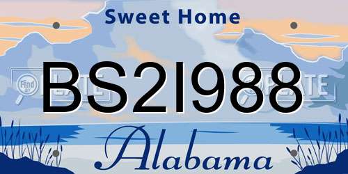 BS2I988 Alabama License Plate