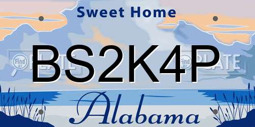 BS2K4P Alabama License Plate
