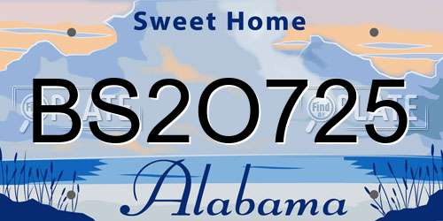 BS2O725 Alabama License Plate