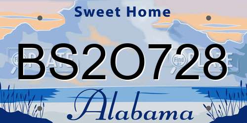 BS2O728 Alabama License Plate