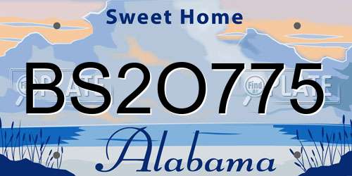 BS2O775 Alabama License Plate
