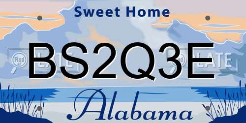 BS2Q3E Alabama License Plate