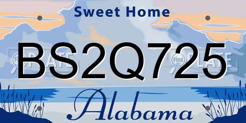 BS2Q725 Alabama License Plate