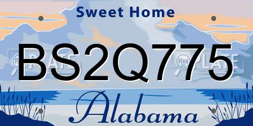 BS2Q775 Alabama License Plate
