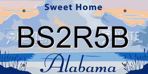 BS2R5B Alabama License Plate
