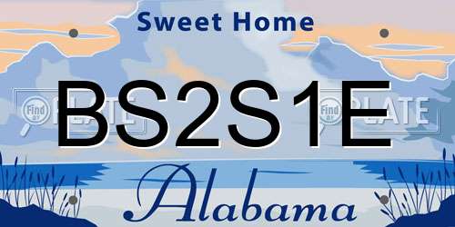BS2S1E Alabama License Plate