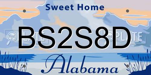 BS2S8D Alabama License Plate