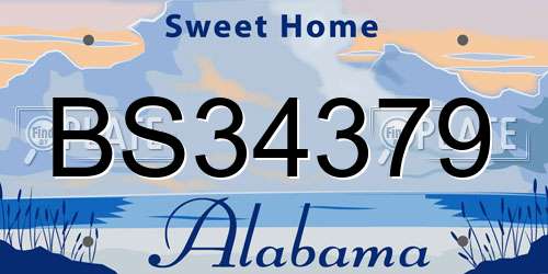 BS34379 Alabama License Plate