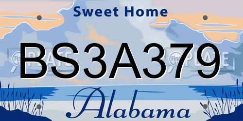 BS3A379 Alabama License Plate
