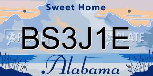 BS3J1E Alabama License Plate