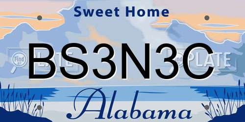BS3N3C Alabama License Plate
