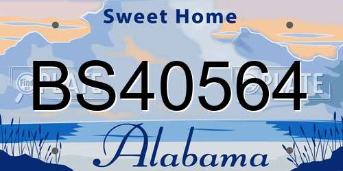 BS40564 Alabama License Plate