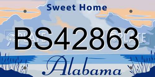 BS42863 Alabama License Plate