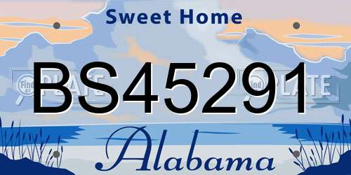 BS45291 Alabama License Plate