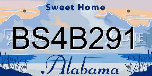 BS4B291 Alabama License Plate